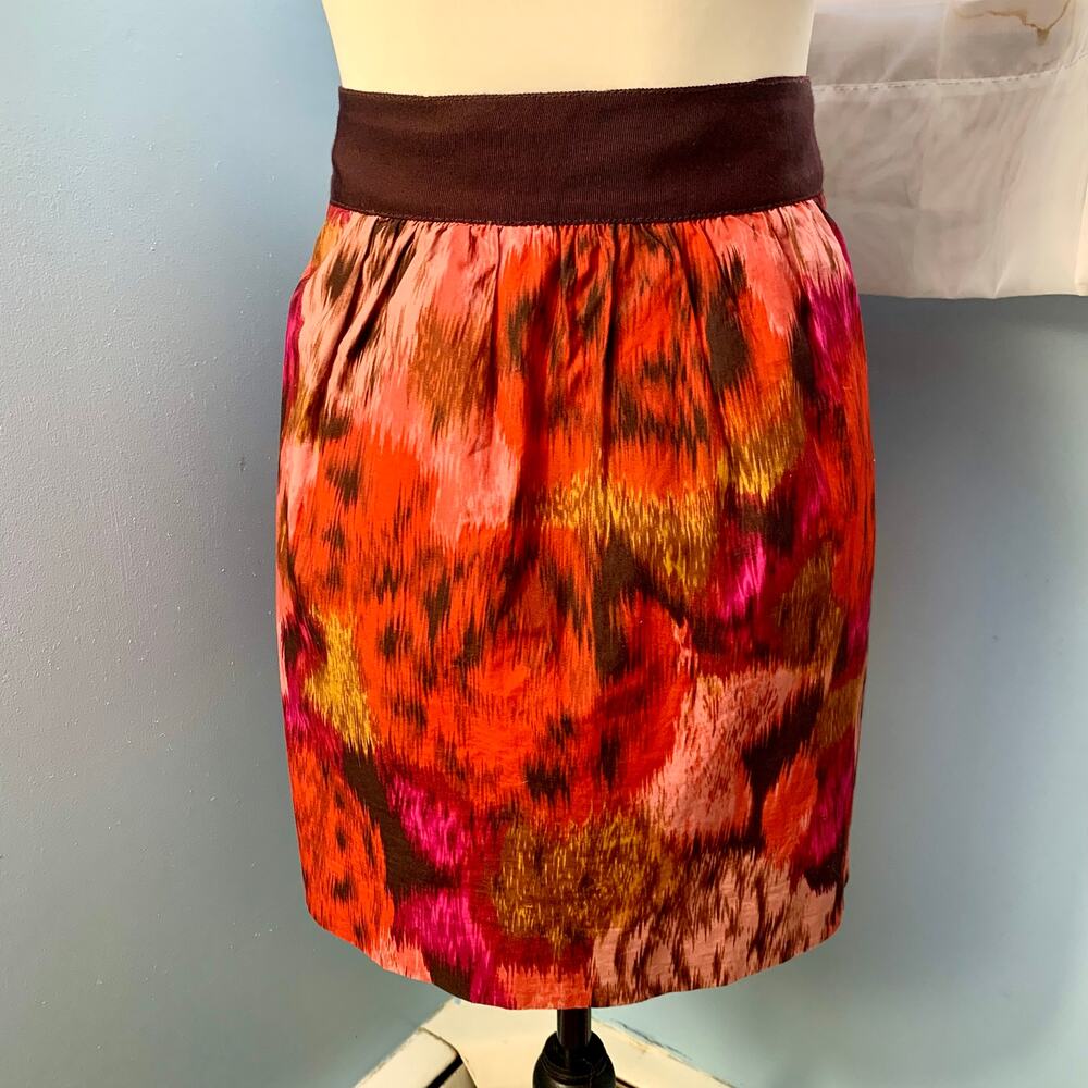 J. Crew Factory Watercolor Print A-Line Mini Skirt Size 10 - Picture 3 of 8